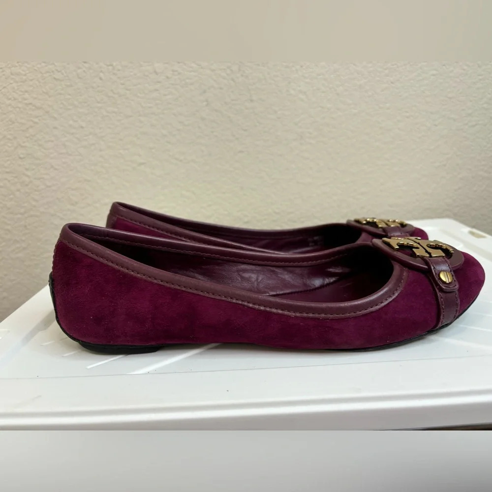 Tory Burch Aaden Flats in Red Wine - Picture 9 of 16